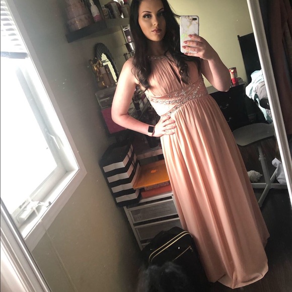 Pink rhinestone boho gown - Picture 4 of 5